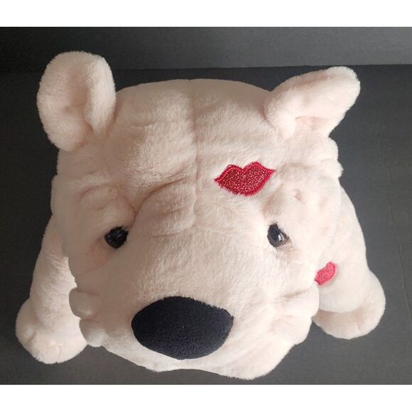 Bulldog Plush Stuffed Animal Dan Dee Collector's Choice Glitter Lips Kiss V-DAY - Picture 2 of 11